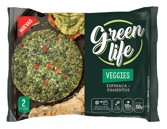 Espinaca y pimientos