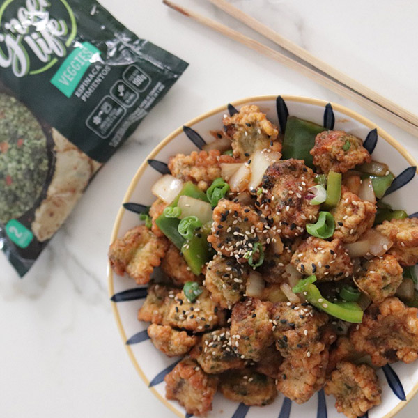 Bocaditos veggies con salsa agridulce