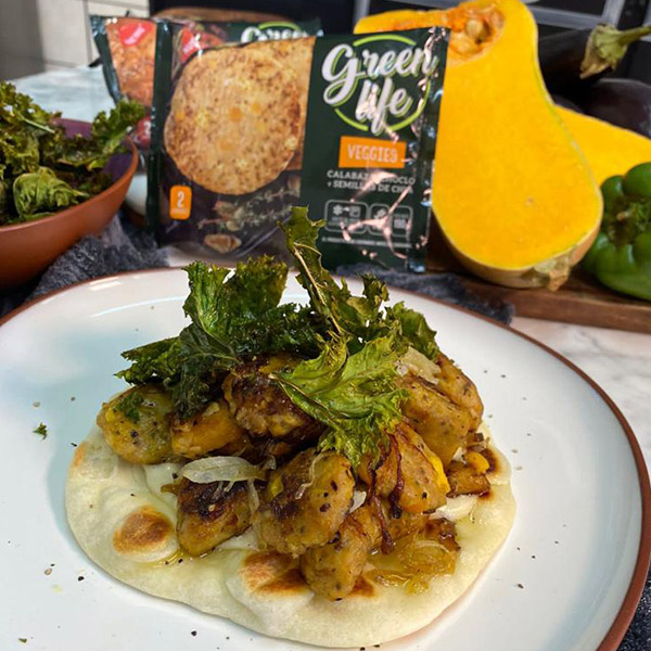 Piadina vegetariana hecha con Veggies
